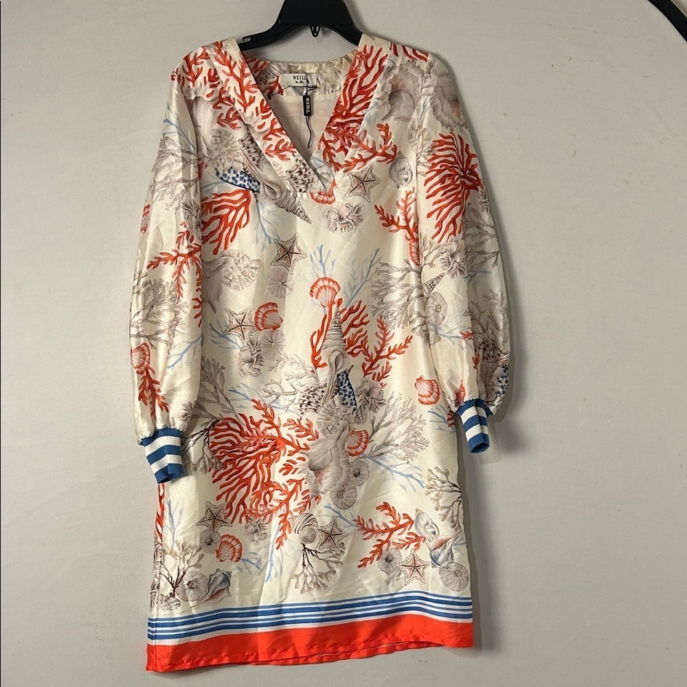 Weill Italy Puff Long Sleeve Multicoloured Tunic Dress Size 8 - Picture 3 of 14